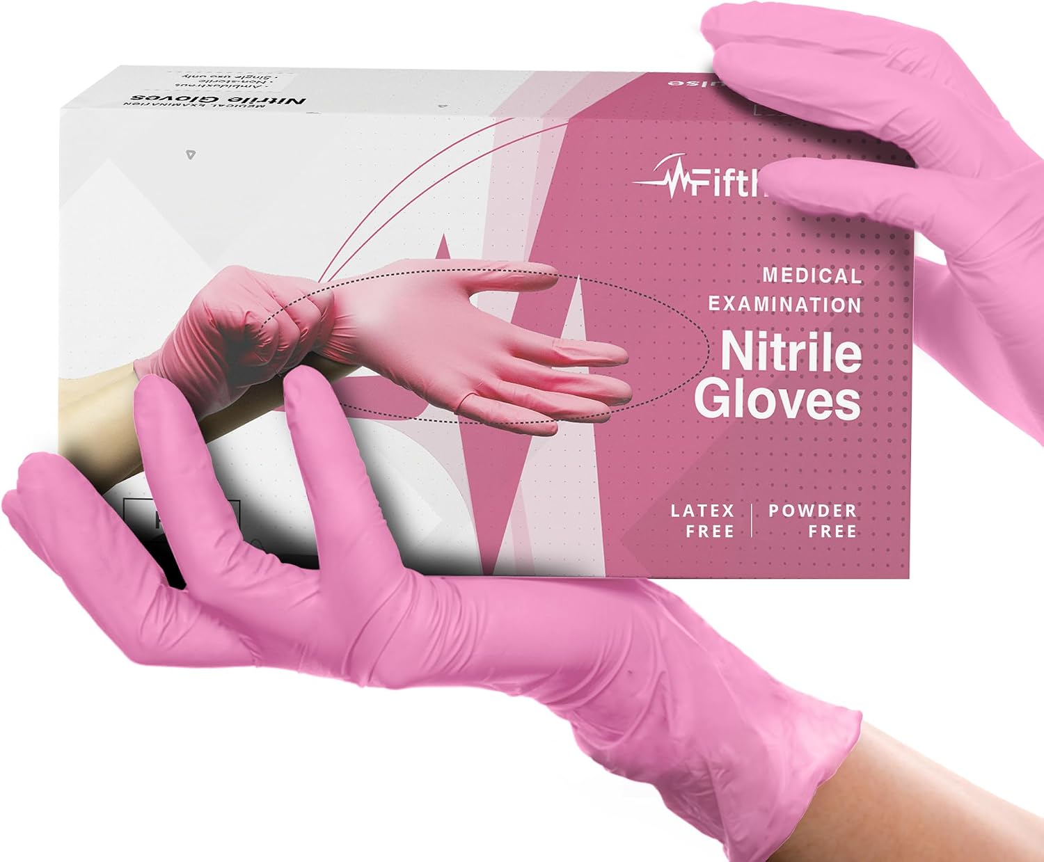 FifthPulse Fuchsia Hot Pink Nitrile Disposable Gloves -3 Mil Medical Exam Nitrile Gloves...