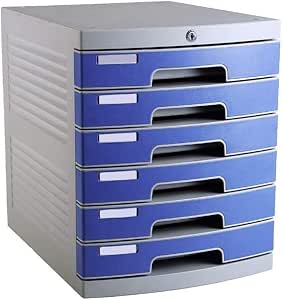 File Cabinet File Cabinet Lockable Plastic Filing Cabinet Desk Storage Landslide Drawer 6-Layer,