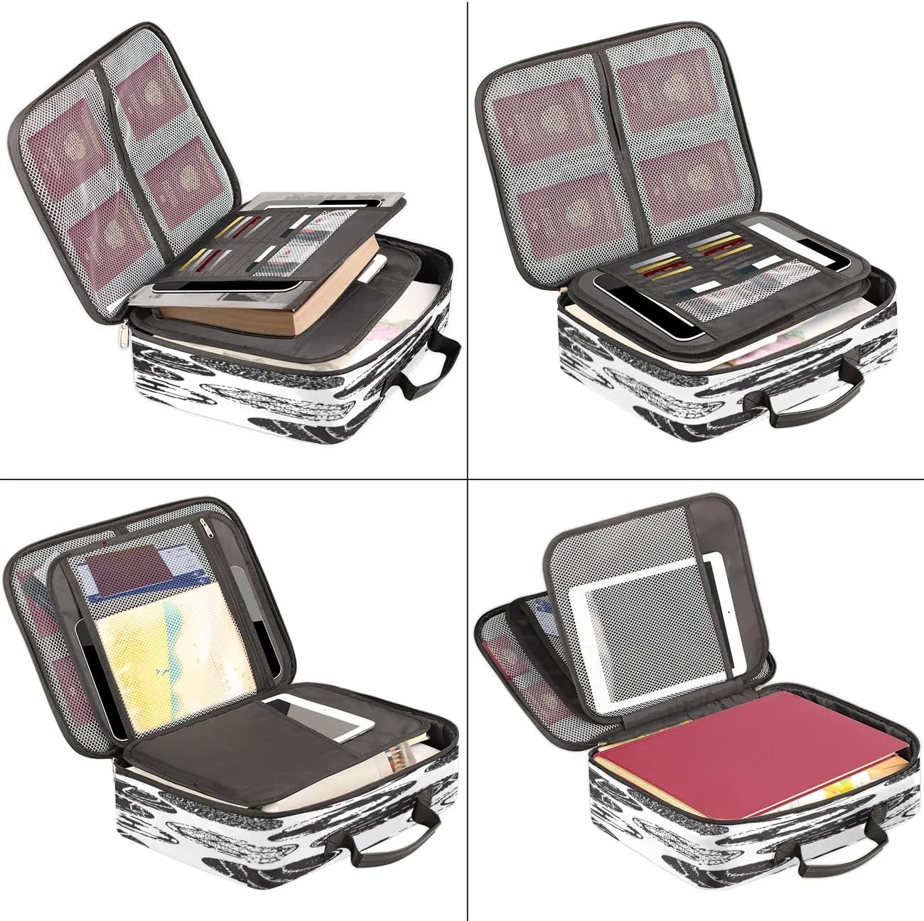 File Organizer Sport Ball Print Document Organizer with Handle Portable File Organizer Bag...
