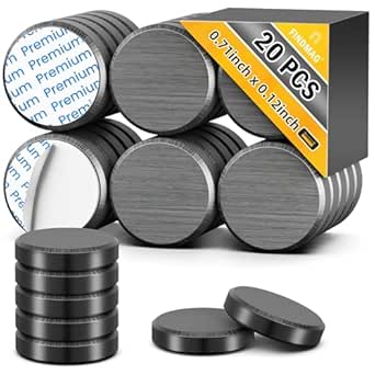FINDMAG 20Pcs Magnets for Crafts with Adhesive Backing, Round Ferrite Craft Magnet with...