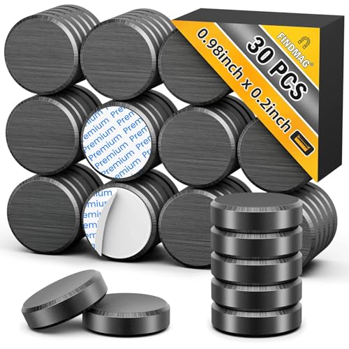 FINDMAG 30Pcs Strong Magnets for Crafts, Sticky Adhesive Magnet, Small Flat Disc Round...