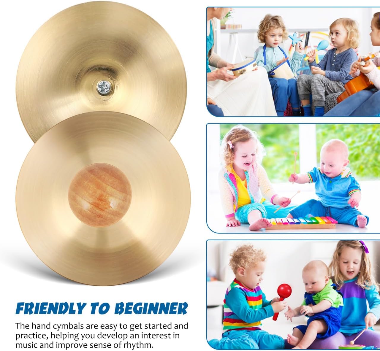 Finger Cymbals Handheld Small Practice Percussion Instrument for Kids Toddlers Music Dance... image