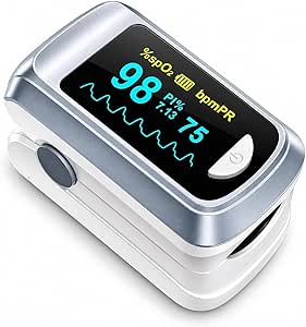Fingertip Pulse Oximeter Blood Oxygen Saturation Monitor Pulse Ox, Heart Rate and Fast Spo2...