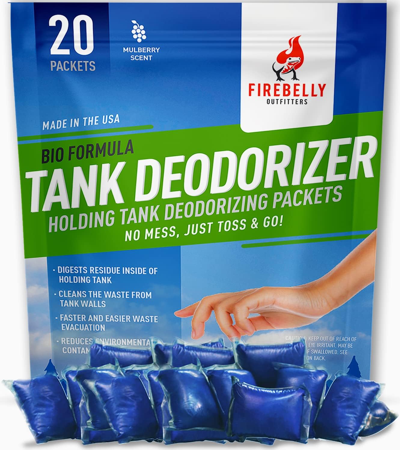 Firebelly Outfitters - RV Deodorizer & Septic Treatment Pods - Portable Toilet Chemicals...