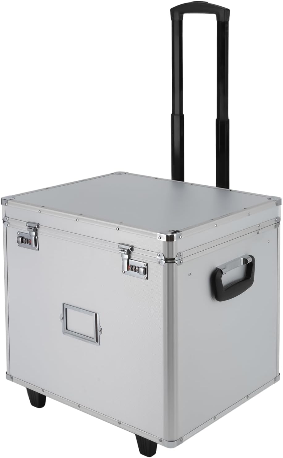 Fireproof Document Box with Lock, Fire Proof Safe for Home Documents, Portable Rolling File...