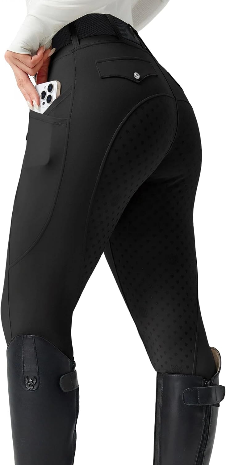 FitsT4 Sports Women's Horse Riding Pants Full Seat Equestrian Breeches High Waist Horseback...
