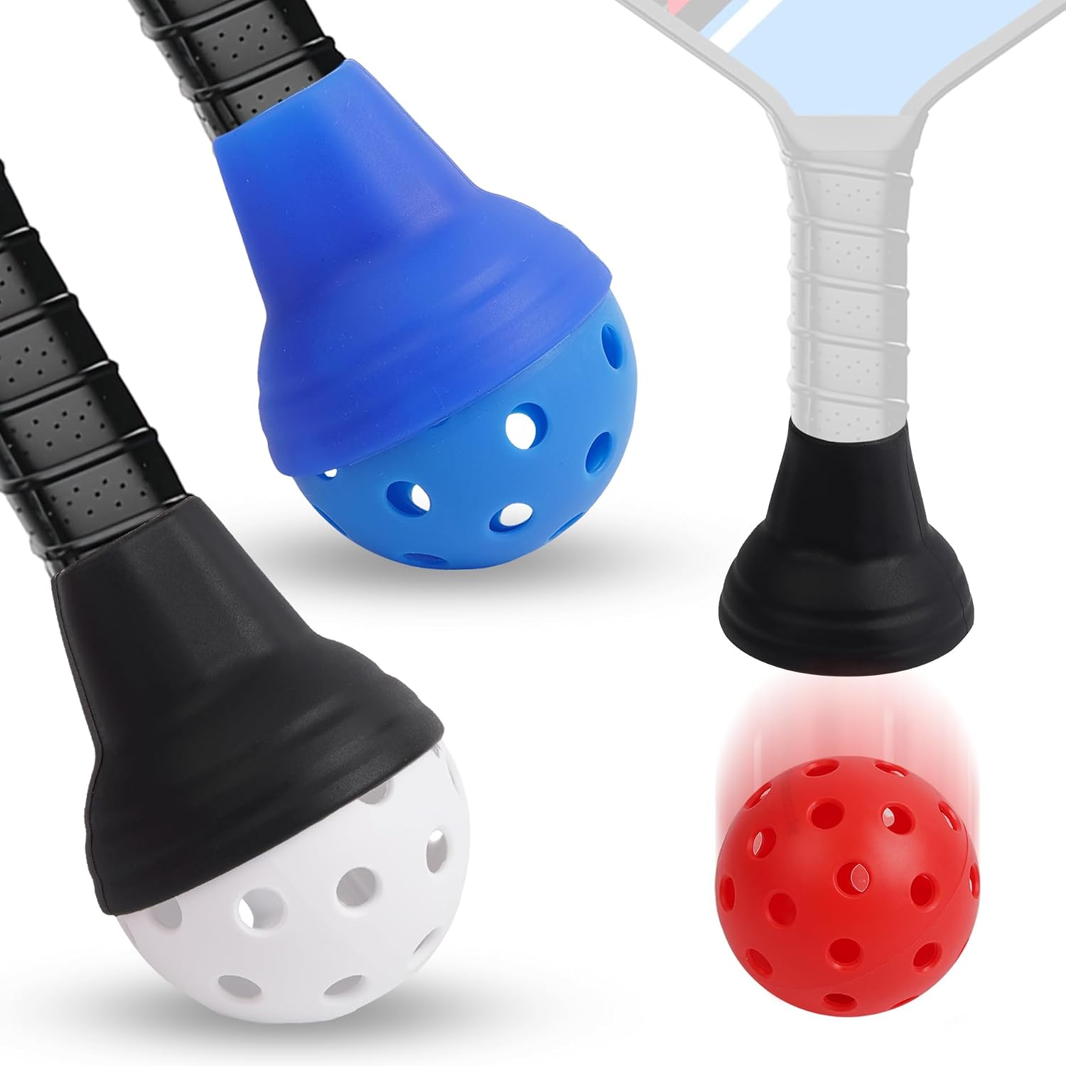 Fizzazzle Pickleball Ball Retriever 2/4 Pack, Silicone Pickleball Picker Upper Pickball...