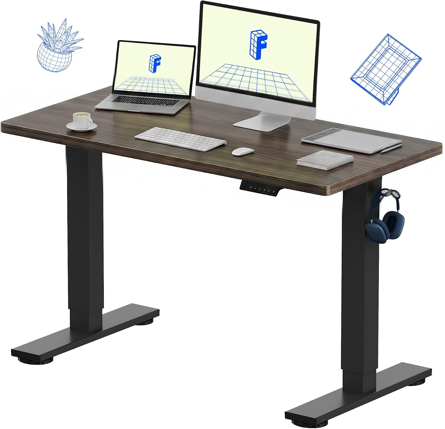 FLEXISPOT EN1 One-Piece Standing Desk, Electric Adjustable with 4 Memory Presets, 176 LBS...