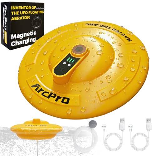 Floating & Rechargeable Bait Bucket Aerator, IPX7 Waterproof with Magnetic Charging...