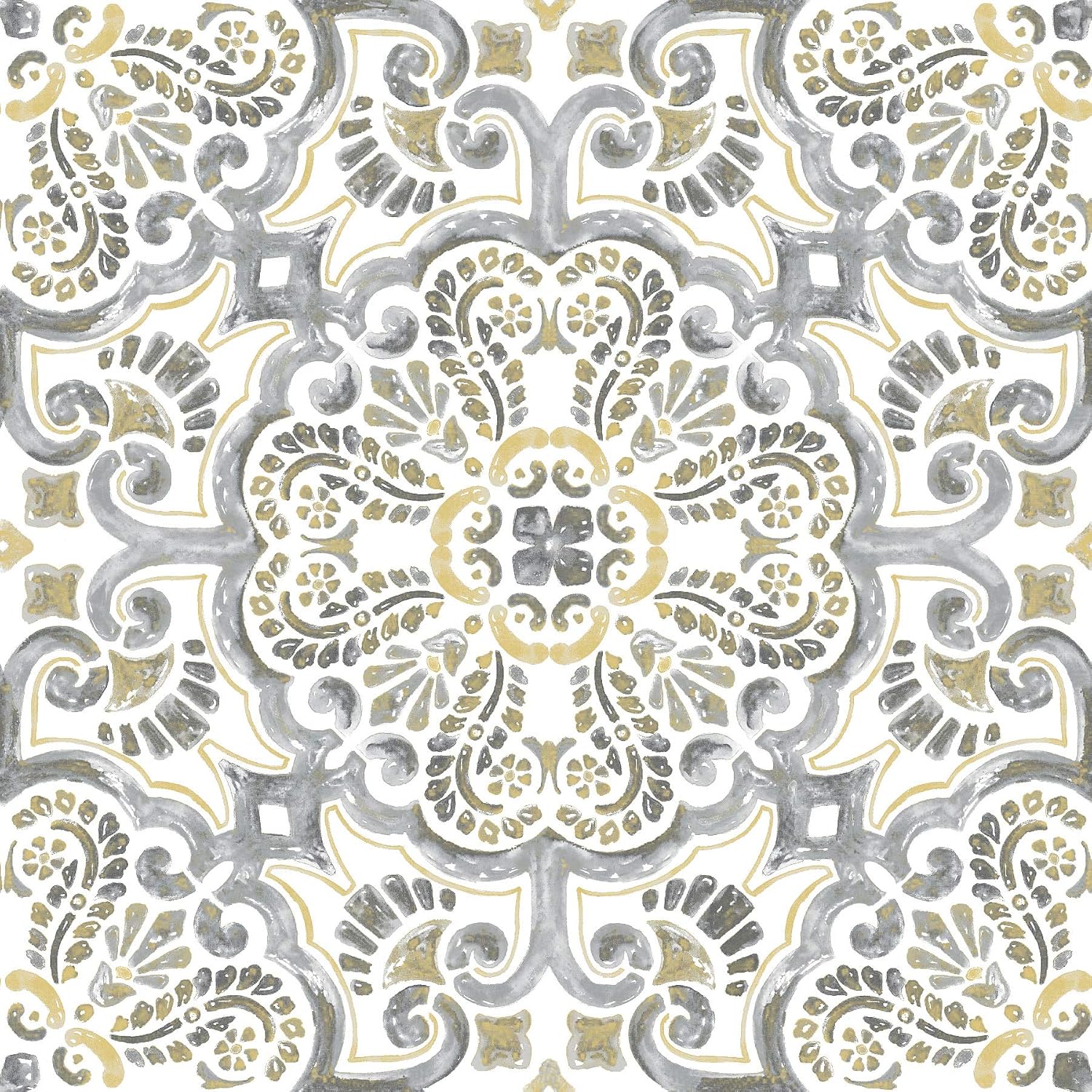 FloorPops FP2947 Antico Peel & Stick Floor Tiles, Multicolor