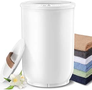 FLYHIT Large Towel Warmer for Bathroom - Heated Towel Warmers Bucket, Wood Handle, Auto Shut...