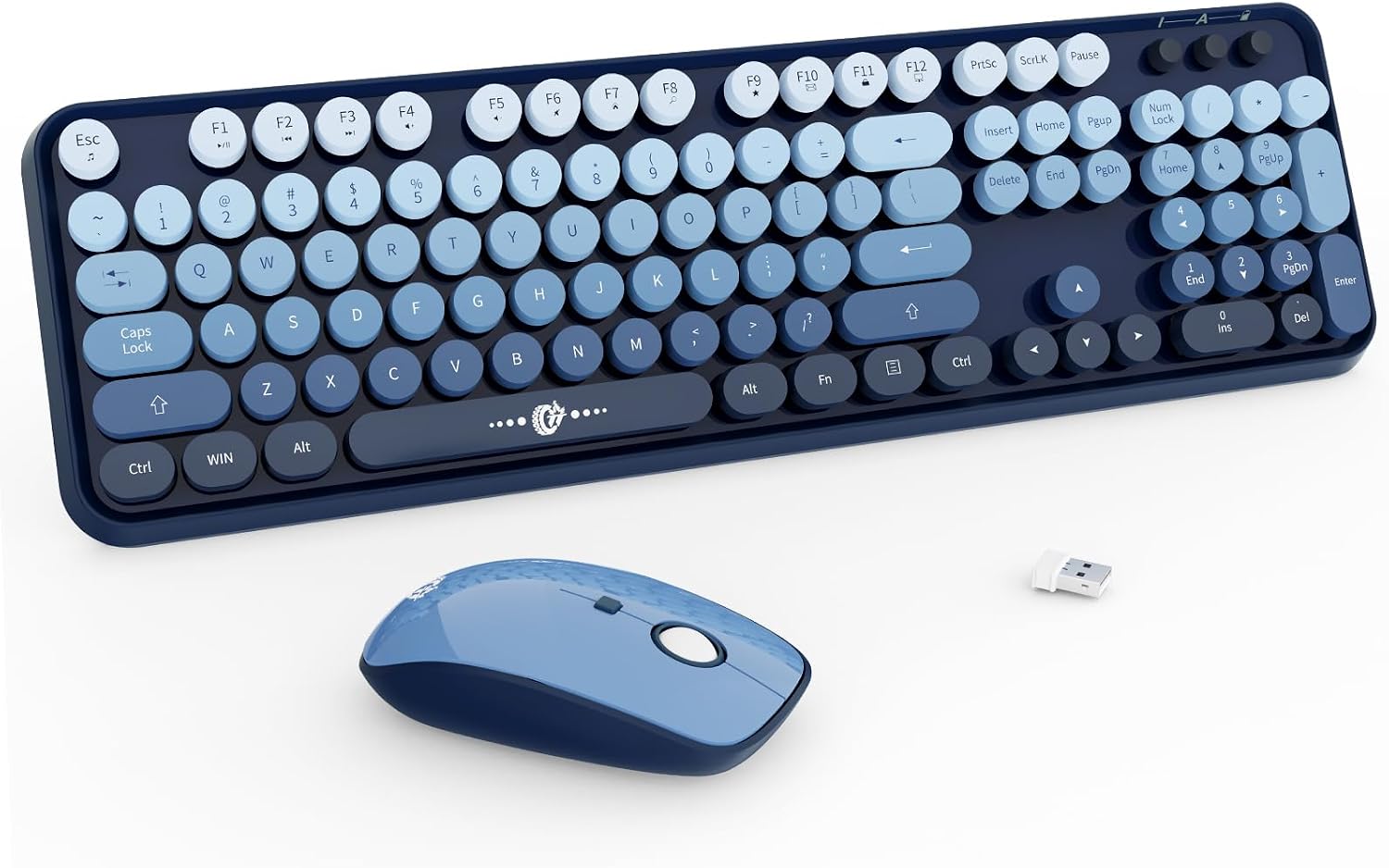 FOPETT Wireless Keyboard and Mouse Combo - 2.4G Full-Sized Cute Colorful Mouse and Keyboard...