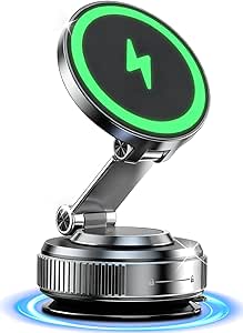 for MagSafe Car Mount Charger, 15W Fast Charging Magnetic Wireless Car Charger, Vacuum...
