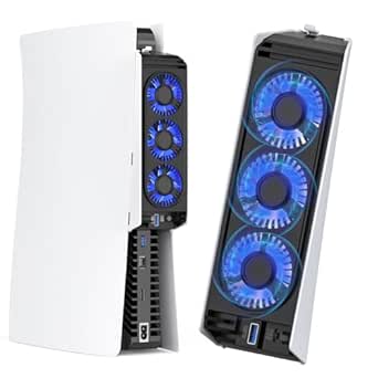 for PS5 Cooling Fan with Led Light,Quiet Efficient Cooling Accessories for PS5 HUIJUTCHEN...