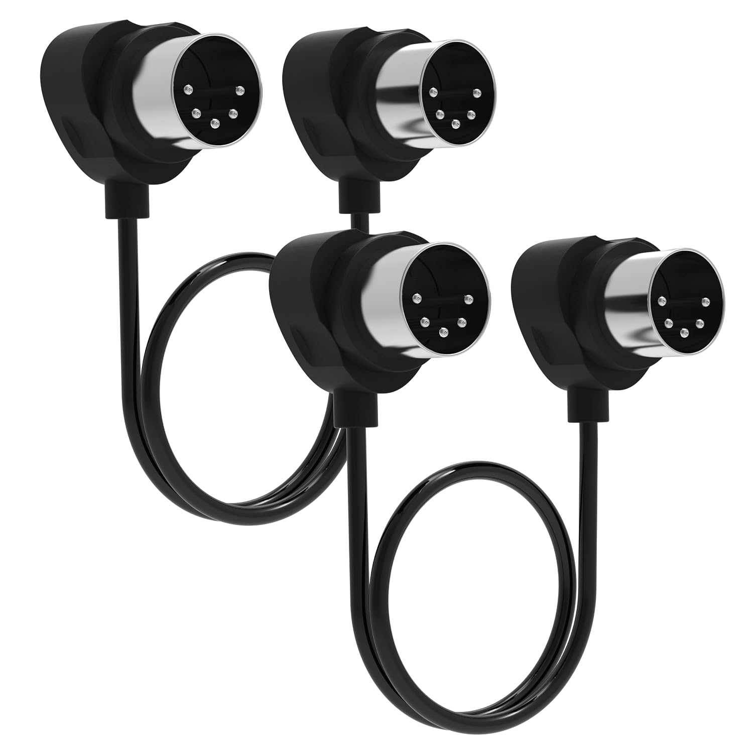FORE 2-Pack 1-Feet/ 30cm Right-Angle MIDI Cable with Ultra-Small Plugs for Tight Space...