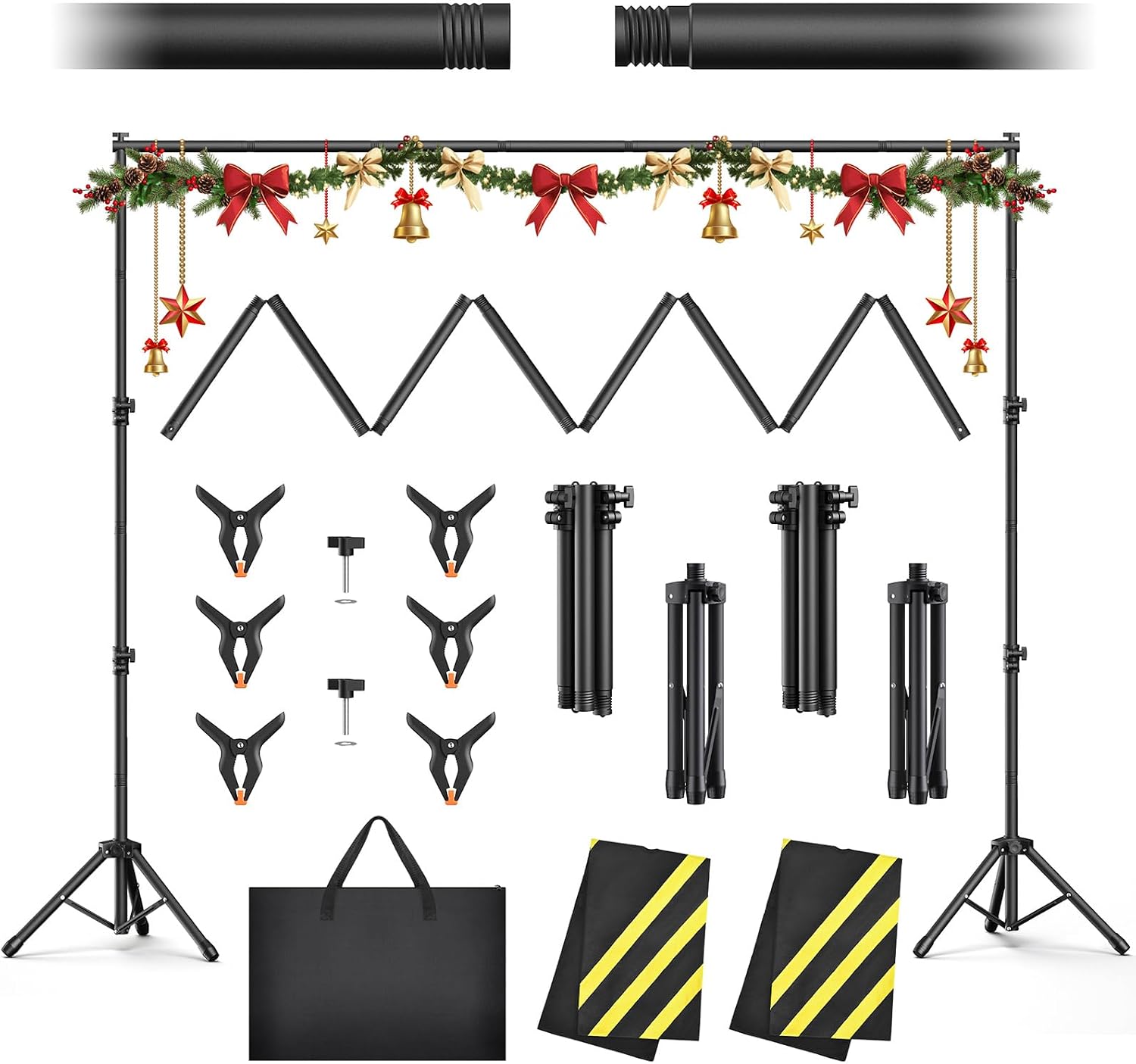 Forlogic Backdrop Stand 10x7.5ft(WxH), Heavy Duty Adjustable Photo Back Drop Stand kit...