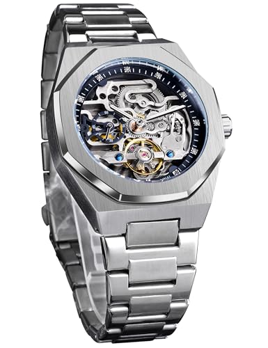 FORSINING Vintage Watch for Men Engraved Automatic Self-Wind Mechanical Big Dial Luminous...