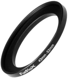 Fotodiox Metal Step Up Ring, Anodized Black Metal 43mm-52mm, 43-52 mm