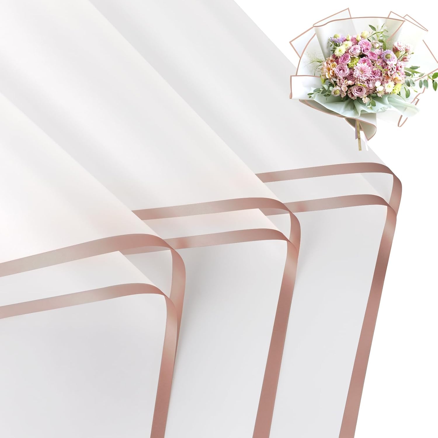 FUHITIM 20 Sheets Flower Wrapping Paper - Waterproof Floral Bouquet Wrapping Paper, Florist...
