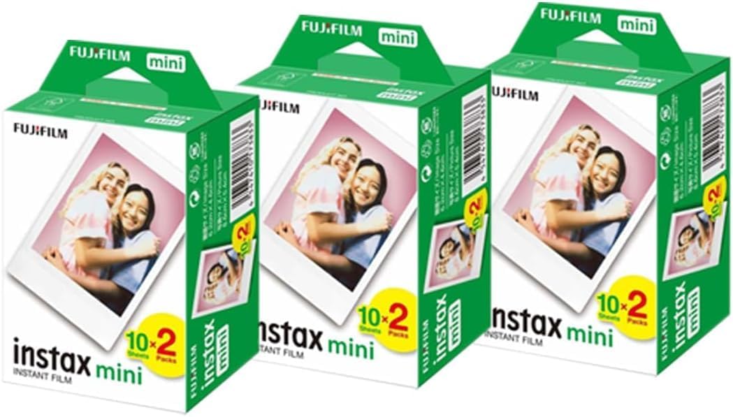 Fujifilm 16437396 Instax Mini Twin Pack Picture Format Instant Daylight Film Pack of 3 (60...