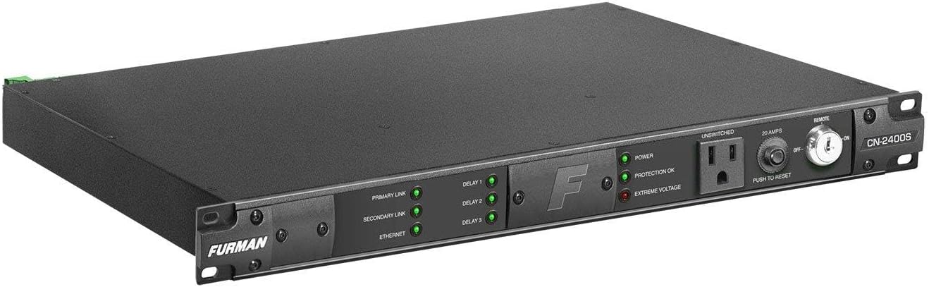 Furman CN-2400S 20A Advanced Remote Smart Sequencer W/SMP & EVS, 9 Outlets 10Ft Cord