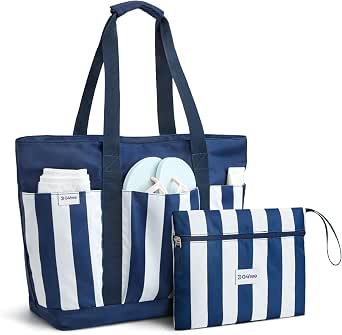 G4Free Beach Bag,Waterproof Beach Tote Pool Bags for Women,Compatible with Cup,Foldable for...