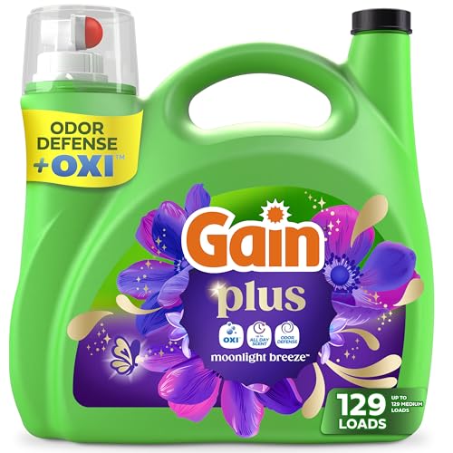 Gain Plus Liquid Laundry Detergent, Cleaner, Fresher, Now with Oxi, Moonlight Breeze Scent... image