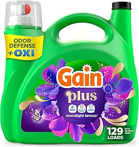 Gain Plus Liquid Laundry Detergent, Cleaner, Fresher, Now with Oxi, Moonlight Breeze Scent...