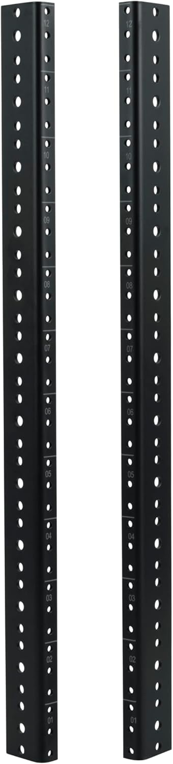 Gator Rackworks Heavy Duty Steel Rack Rail Set, 12U Rack Size (GRW-RACKRAIL-12U)
