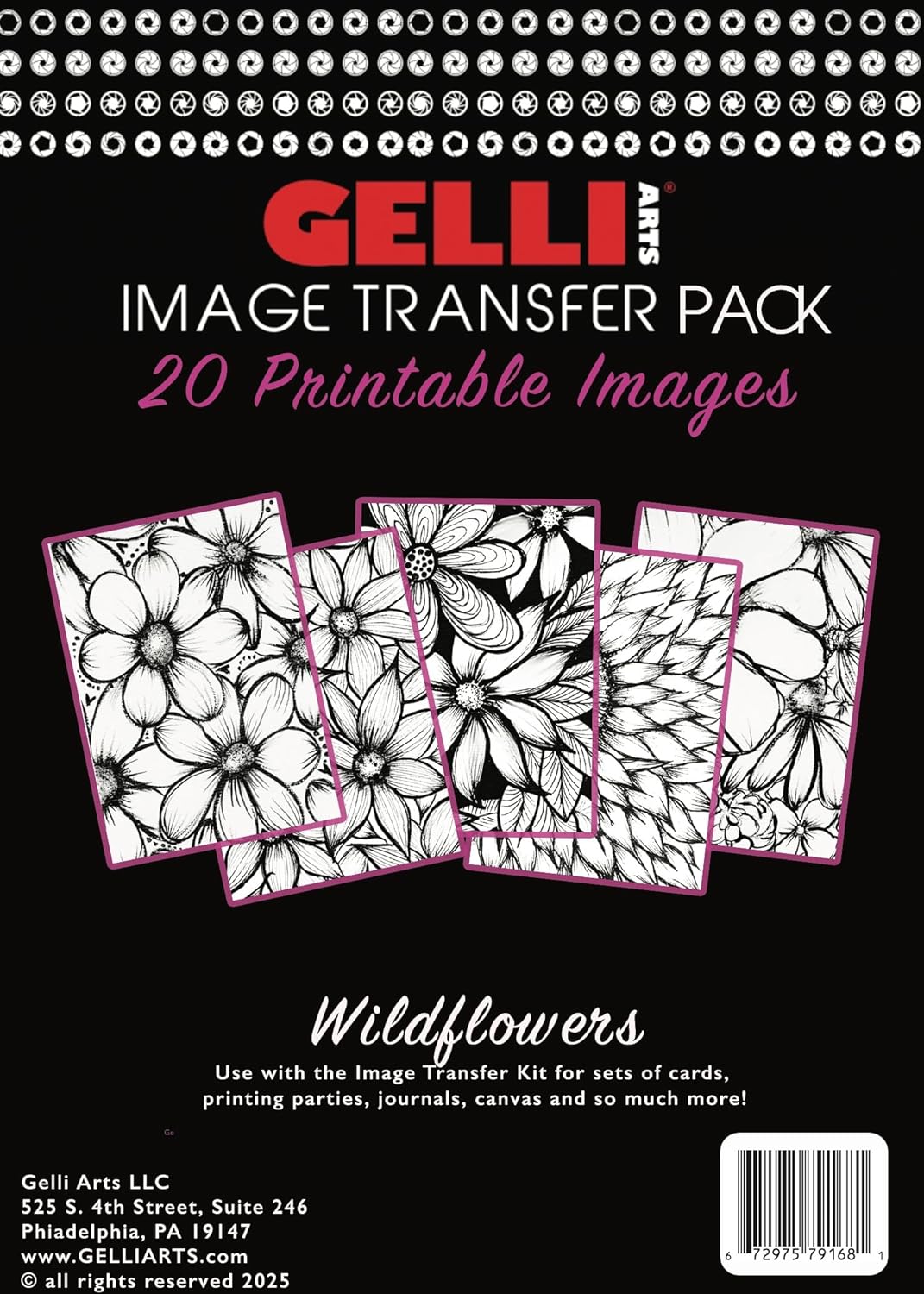 Gelli Arts Image Transfer Printables Wildflowers - 20 Floral Images Included, Use Gel...