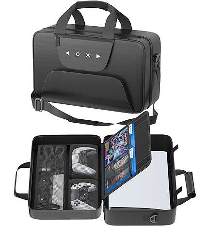 Gersker Carrying Case Compatible with PS5/Slim/Pro Disc & Digital, PS5 Travel Case for Play...