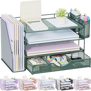 gianotter 4-Tier Desk Organizer with Drawers, File Holders, Letter Trays and Pen Holders...
