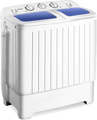 Giantex Portable Mini Compact Twin Tub Washing Machine 20lbs Washer Spain Spinner Portable...