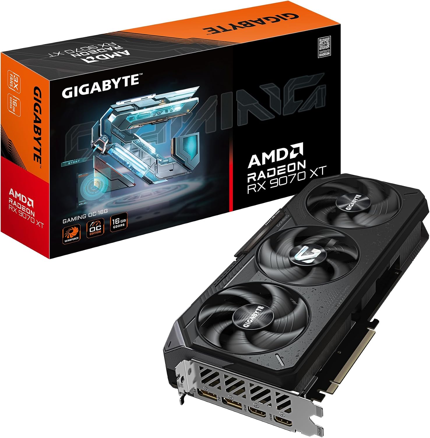 GIGABYTE Radeon RX 9070 XT Gaming OC 16G Graphics Card, PCIe 5.0, 16GB GDDR6...