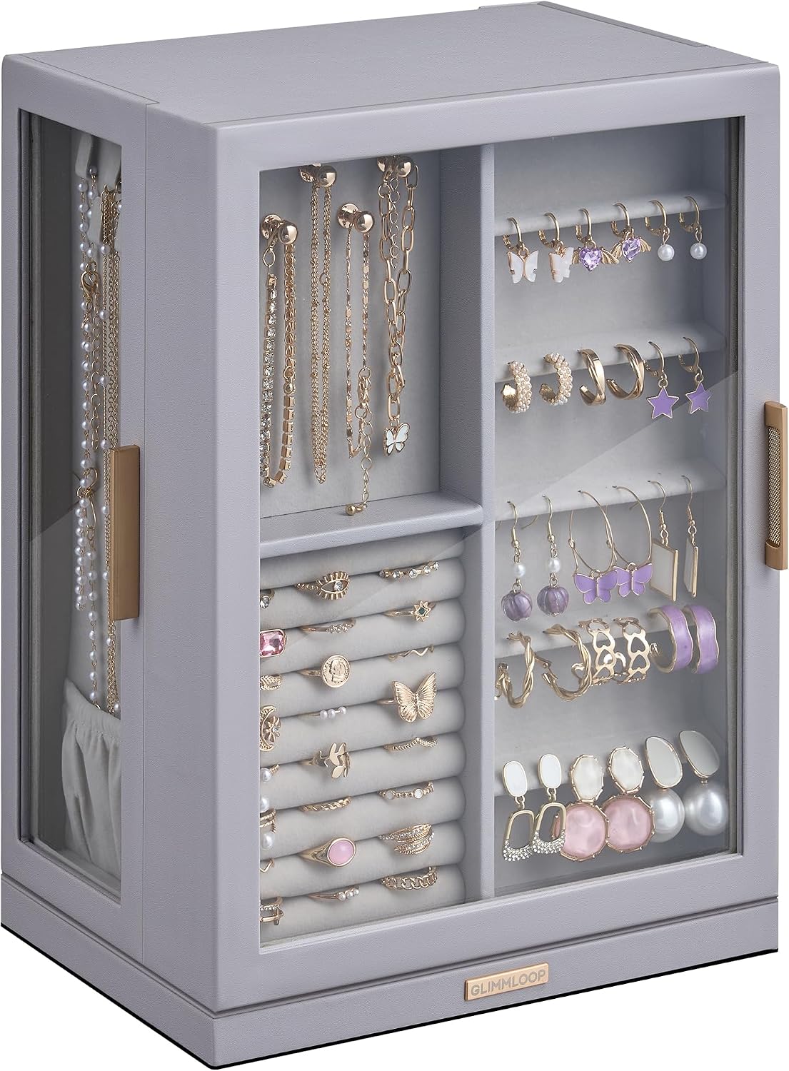 Glimmloop 360° Rotating Jewelry Box with 7 Drawers, Spacious Vertical Jewelry Organizer...