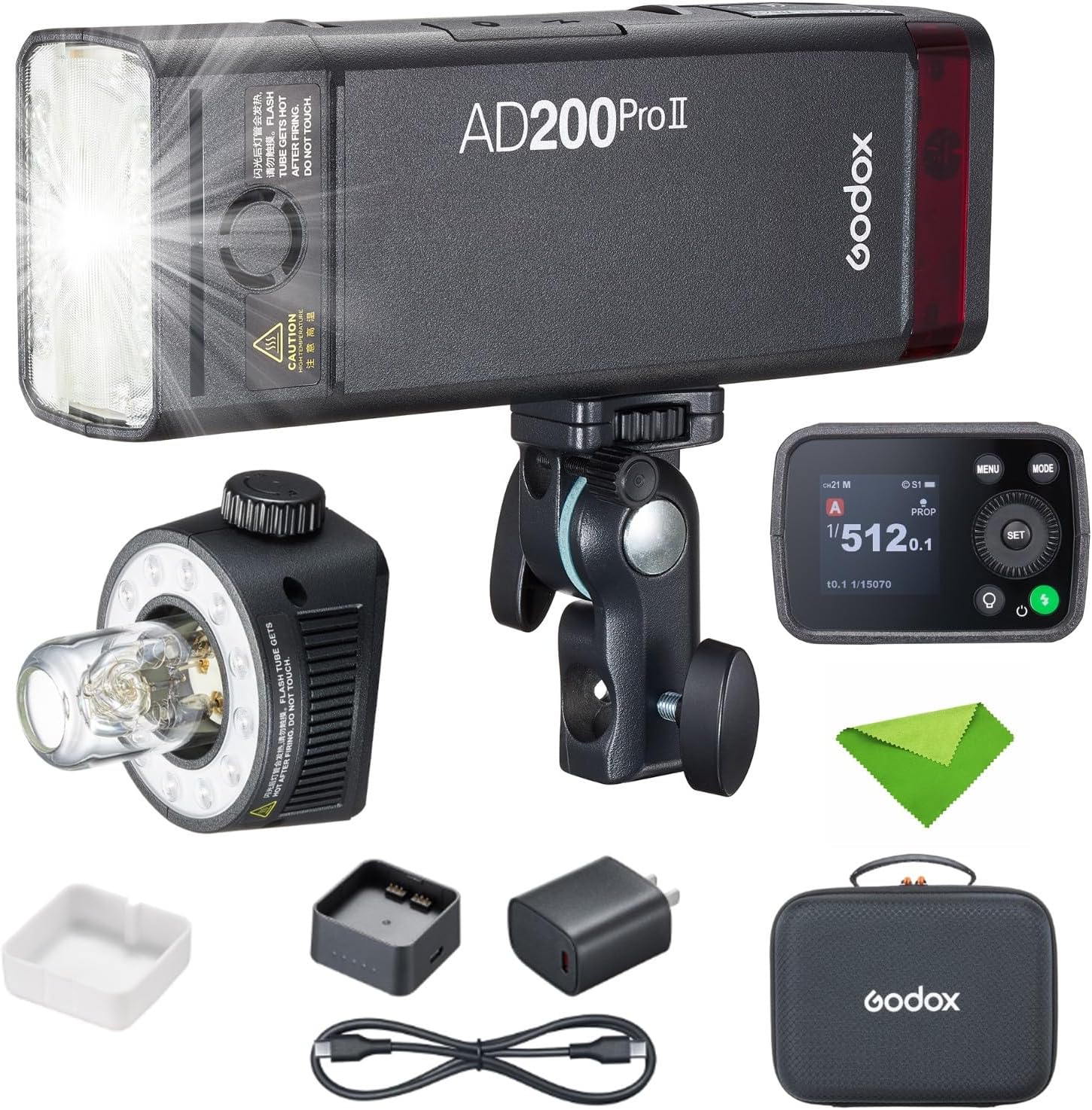 GODOX AD200 Pro II AD200ProII 200Ws 2.4G TTL Flash Strobe, 500 Full Power Flashes, Recycle...