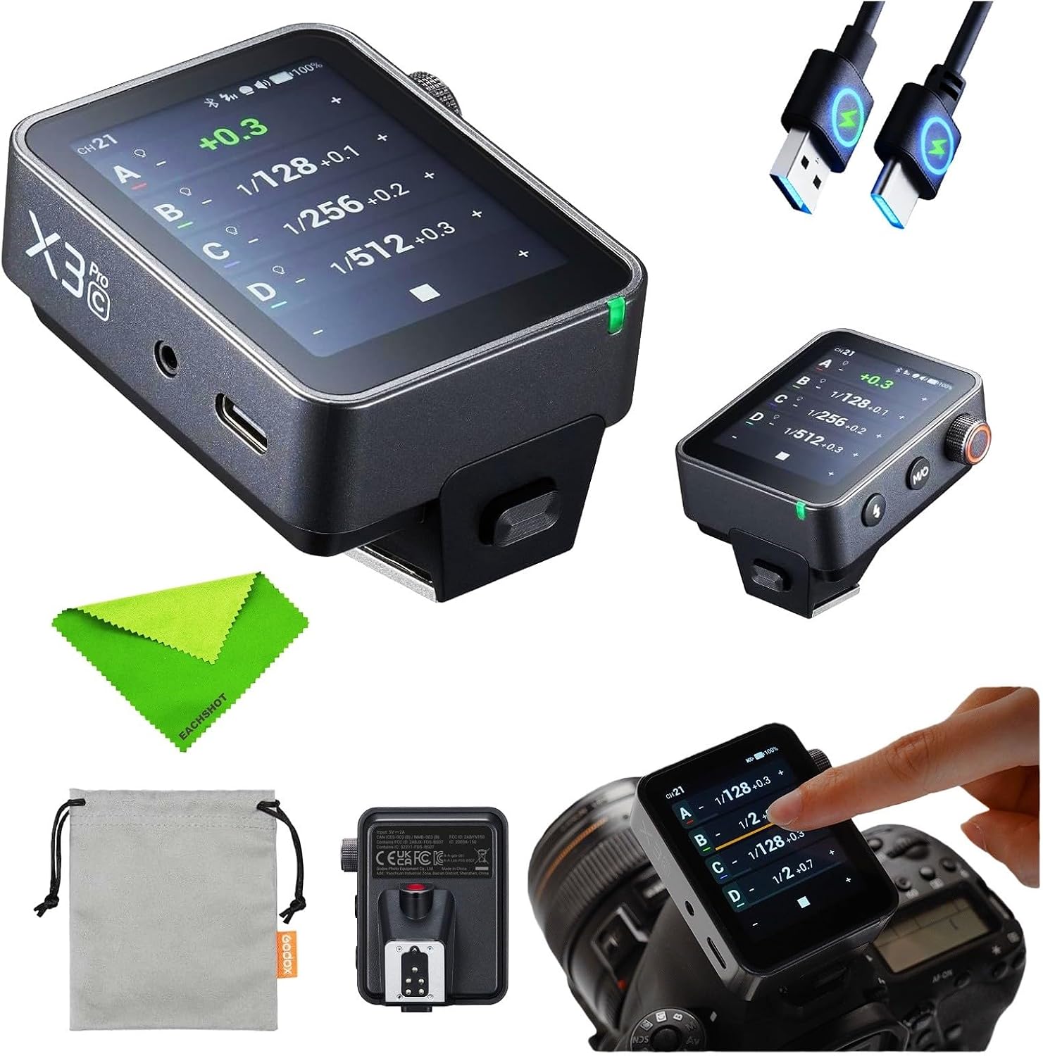 Godox X3 Pro C X3PRO C TTL Wireless Flash Trigger for Canon (X3-C Upgrade), 2.4G Wireless X...