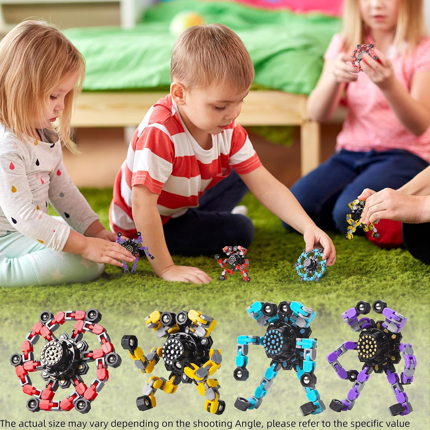 Gokeey Transformable Fidget Spinners Toys 4 Pcs for Kids and Adults Stress Relief Sensory... image