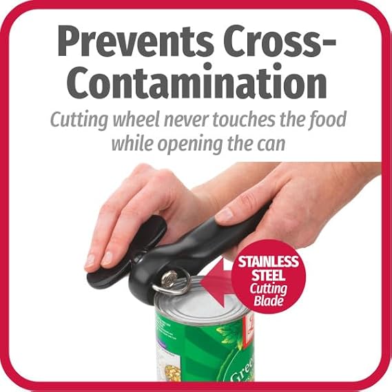Good Cook Can Opener, Safe Cut Manual Can Opener, no Sharp Can Edges, Black image