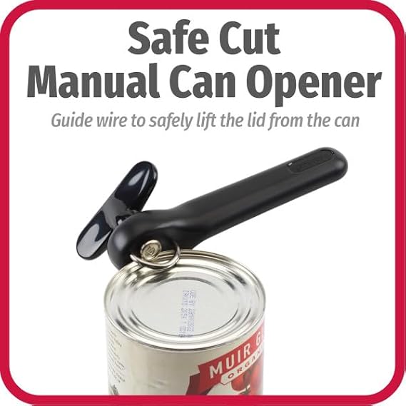 Good Cook Can Opener, Safe Cut Manual Can Opener, no Sharp Can Edges, Black image