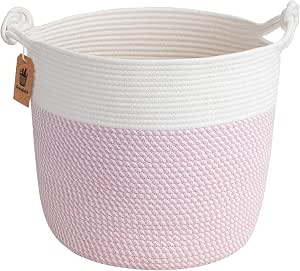 Goodpick Baby Storage Basket, Pink Laundry Basket 15 x 14.2 Inches, Toy Basket for Clothes... image