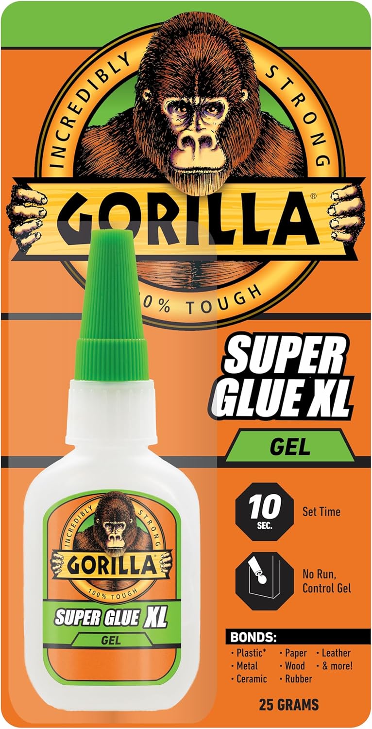 Gorilla Super Glue Gel XL, Clear 25g (Pack of 1) - Fast‑Setting, No‑Drip Control for...