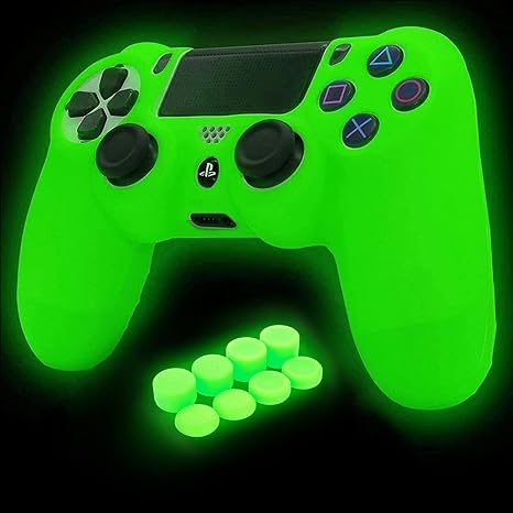 Green Anti-Slip Glow in The Dark Protective Silicone Cover Skin Grips Compatible with...