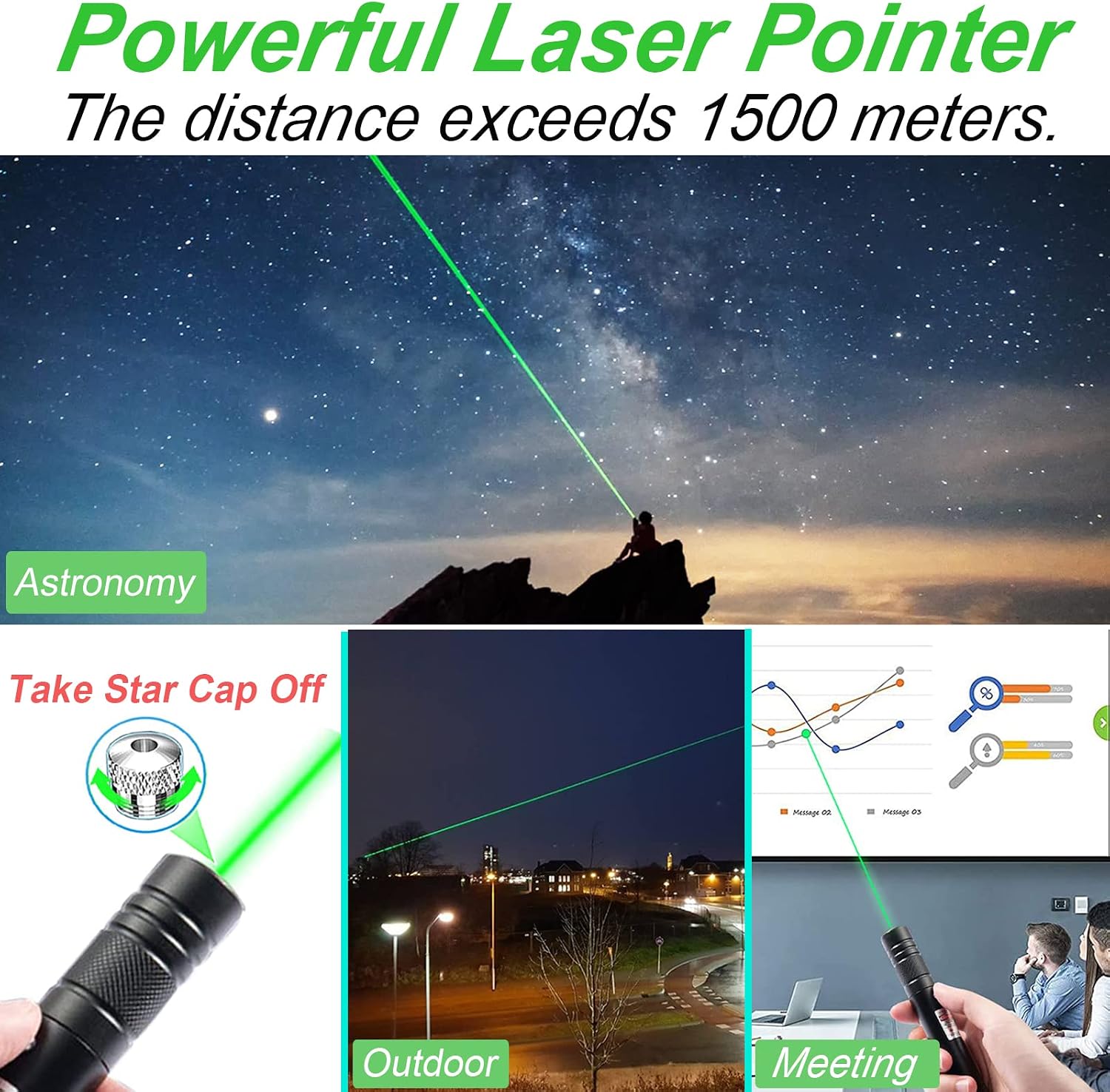 Green Laser Pointer High Power Rechargeable Lazer Pointer High Power Laser | Lazer Pointer... image