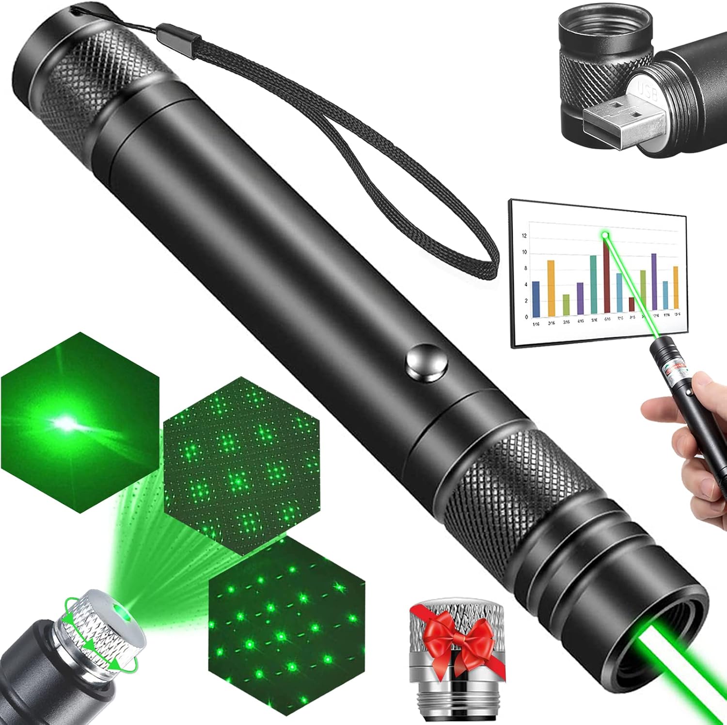 Green Laser Pointer High Power Rechargeable Lazer Pointer High Power Laser | Lazer Pointer...