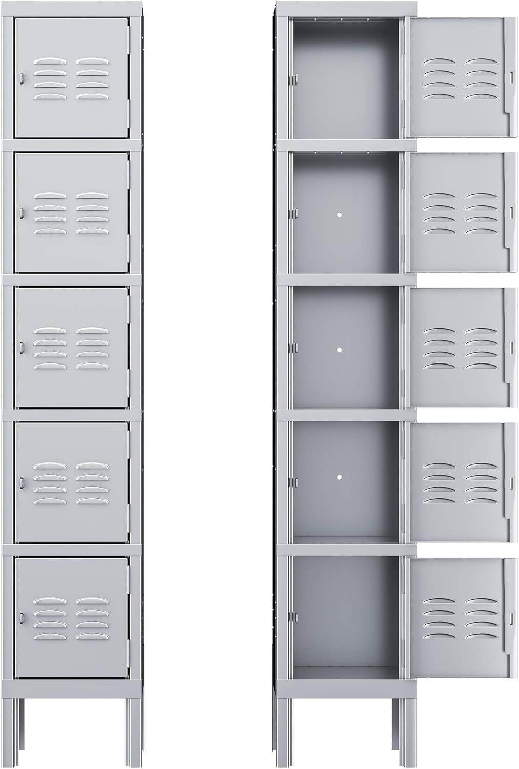 Greenvelly Metal Locker, 66" Lockers for Employees with 5Doors,Tall Steel Lockable Storage...