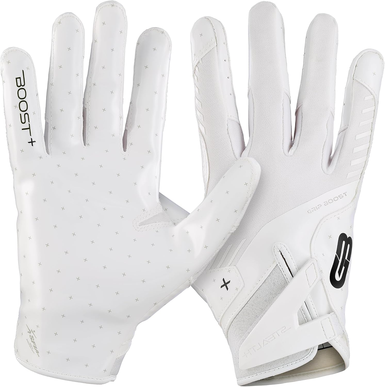 Grip Boost Football Gloves - Solid Stealth 6.0 Boost Plus Sticky Technology - Adult and...