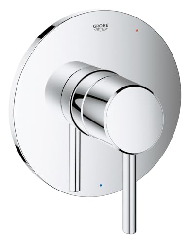 GROHE 14468000 Concetto Shower Valve Trim Kit with Pressure Balance Cartridge, Starlight Chrome image