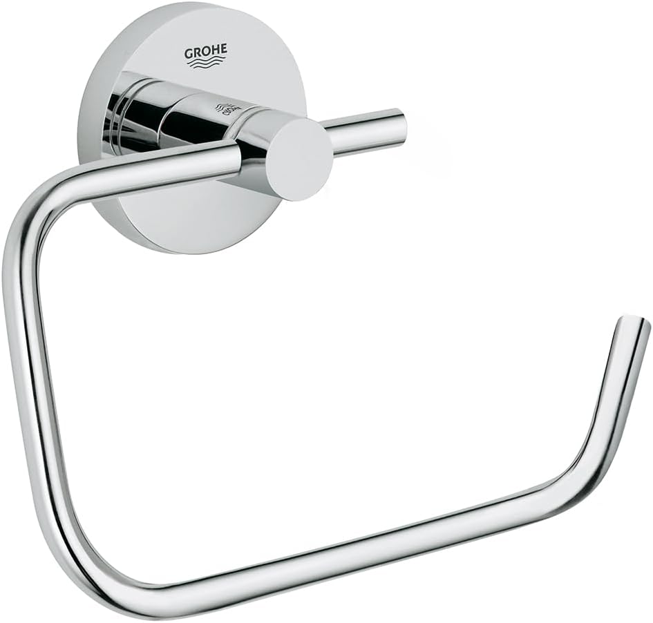 GROHE 40689001 Essentials Wall-Mounted Toilet Paper Holder, Starlight Chrome