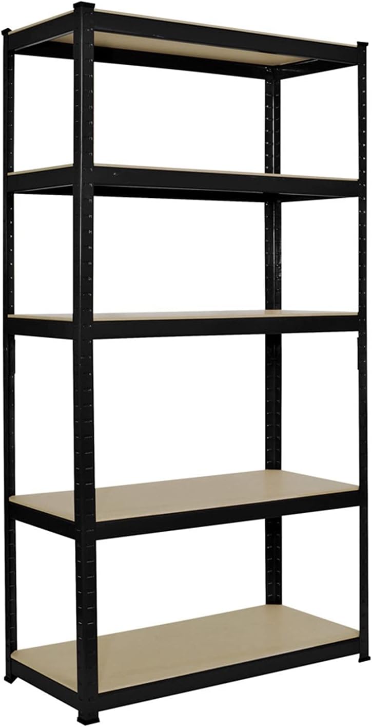gt2-LC 150 x 75 x 30cm 5 Tiers Powder Coated Storage Rack Black